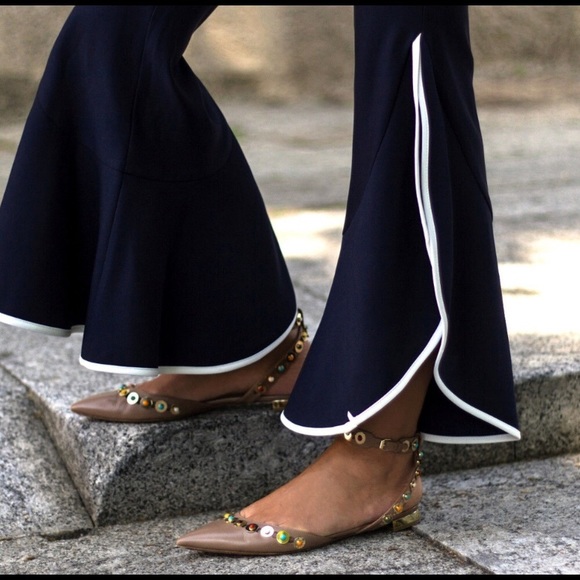 🦋 ZARA HIGH WAIST CONTRASTING FRILL TROUSERS🦋 - Picture 4 of 8